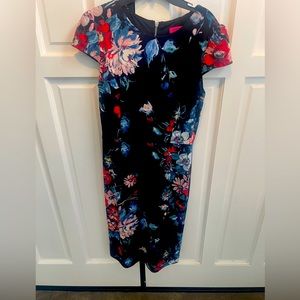 Betsy Johnson Floral Black MIDI Dress